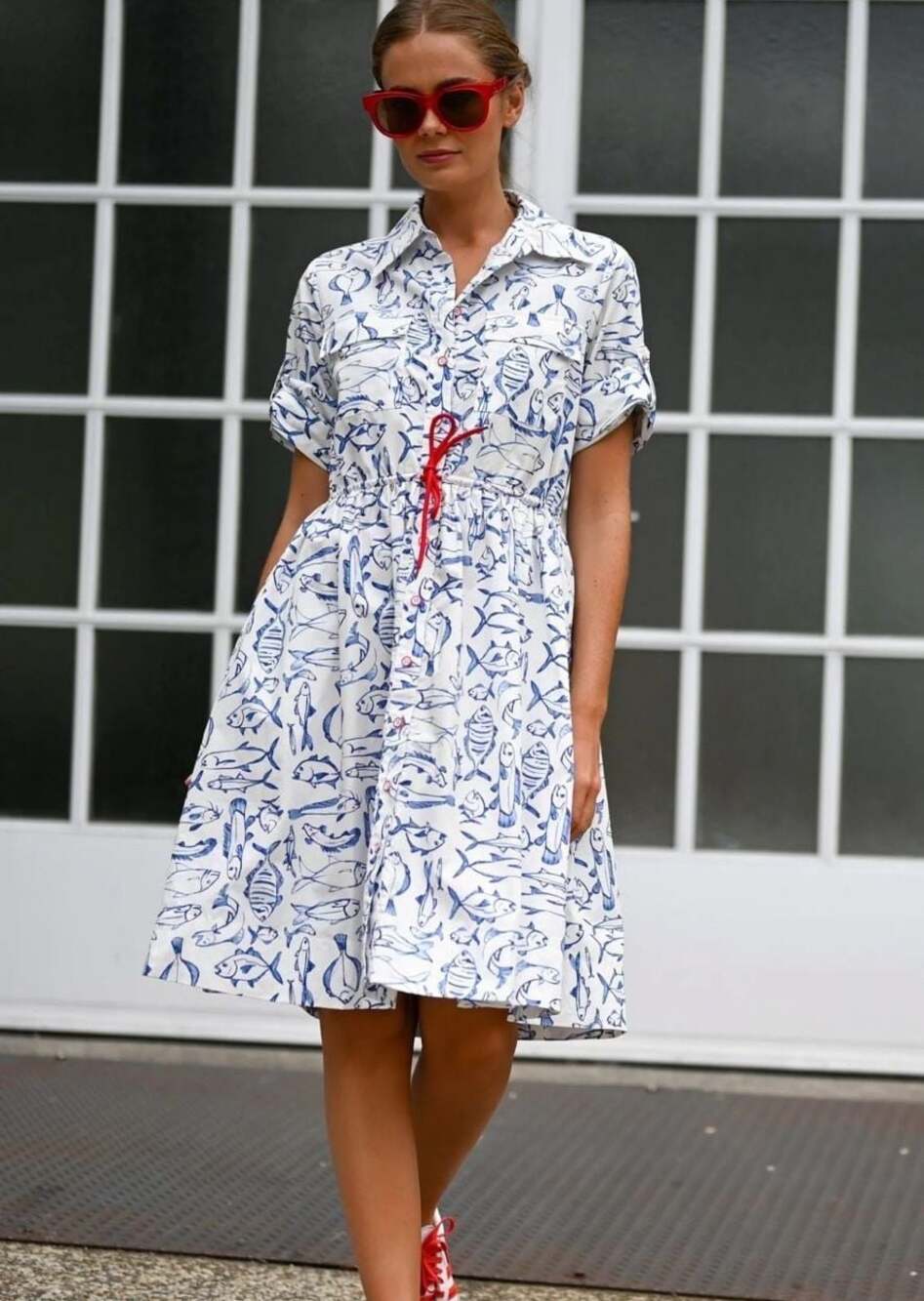 Marina Dress Mini – Fish Print – Size 8 - Picture 3 of 16